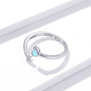 Anel Ajustável Cruz e Coração de Opala Prata