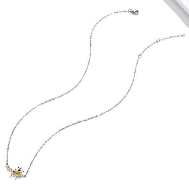 Colar Abelha no Mel em Prata 925
