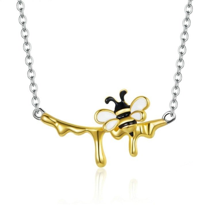 Colar Abelha no Mel em Prata 925