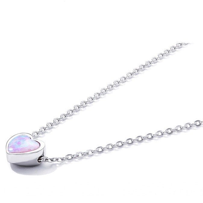 Colar Coração de Opala Furta-Cor