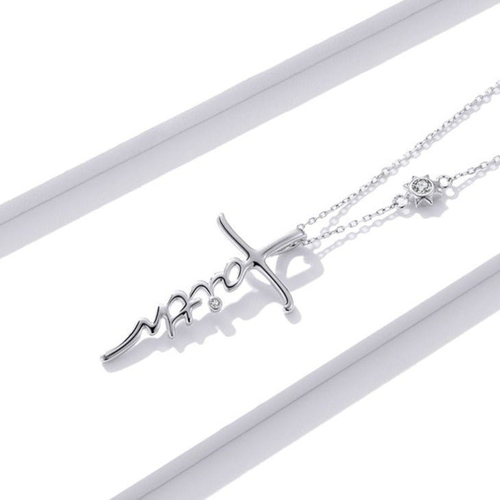 Colar Cruz Fé em Prata 925