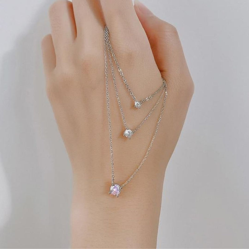 Colar Prata com Brilhante em Zircônia