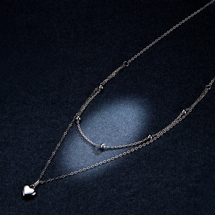 Colar Duplo com Pingente de Coração