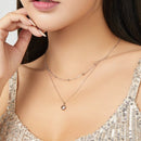 Colar Prata Duplo Coração em Prata 925