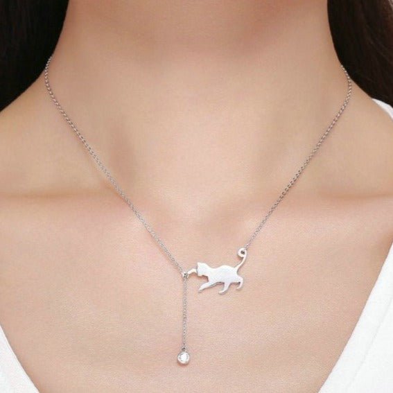 Colar Brincadeira de Gato em Prata 925