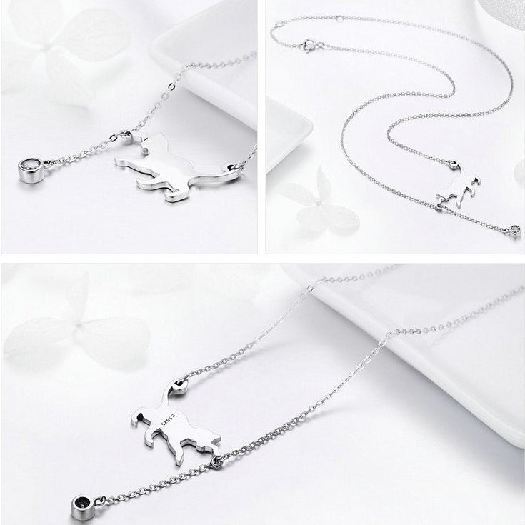 Colar Brincadeira de Gato em Prata 925