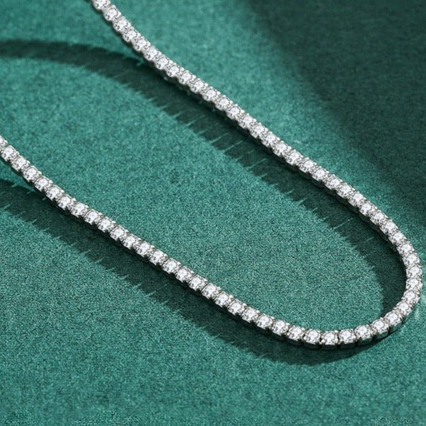 Colar Choker em Prata 925 Cravejado com Zircônia