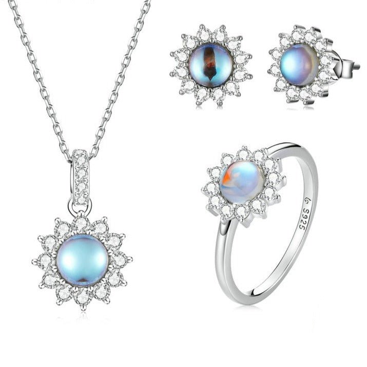 Conjunto Moon Flower em Prata 925