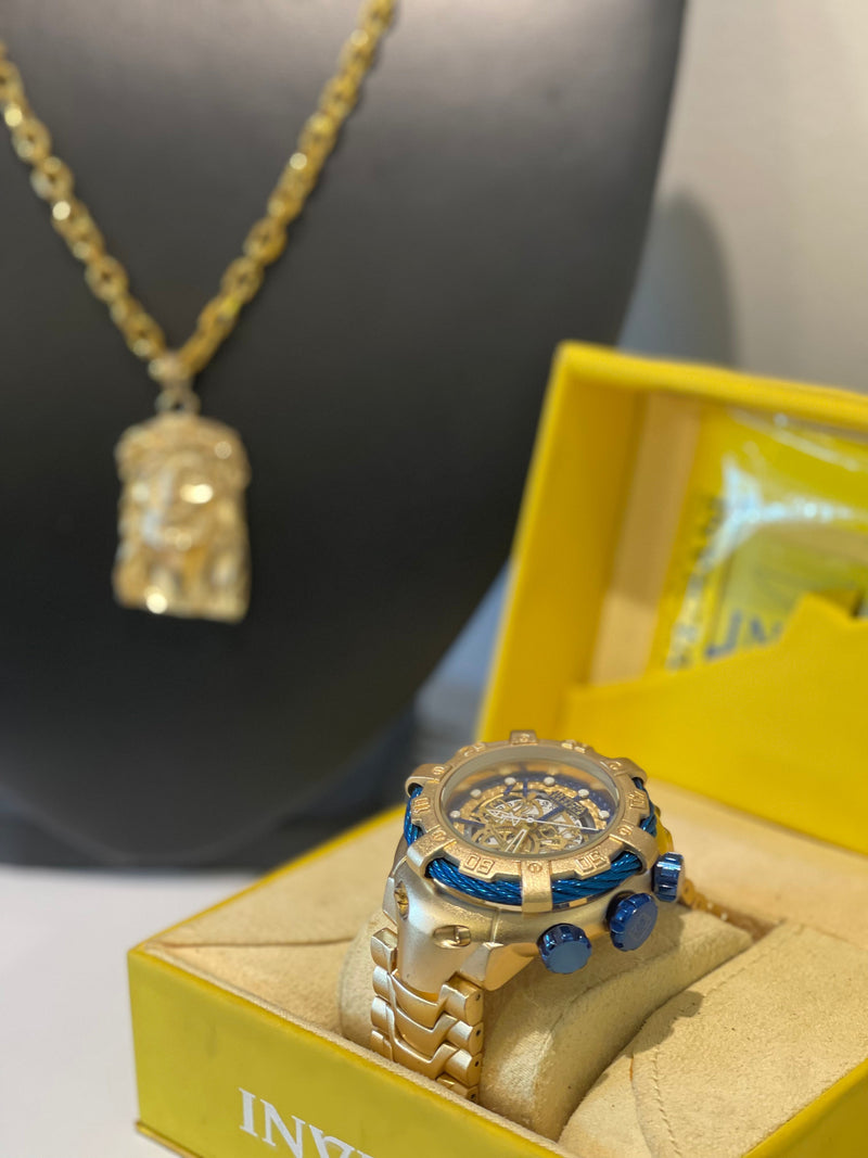 Thunderbolt + Corrente cadeado + rosto Cristo