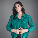 (Promoção Compre 1 Leve 2)Camisa Chiara™ Estilo Sobretudo em Chiffon com Design Floral / Máxima Leveza, Proteção Solar e Estilo para Montar Seus Looks!