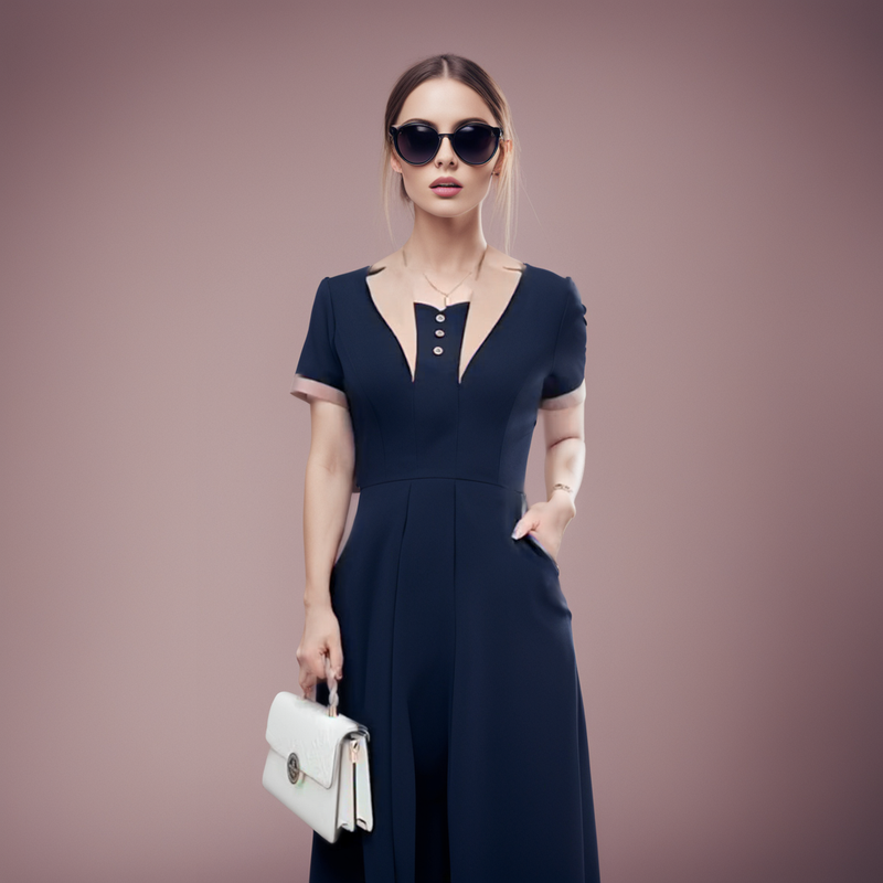 Vestido Polo Amélie™ / Onde a Sofisticação da Gola Polo se Entrelaça com a Delicadeza Feminina!