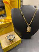 Thunderbolt + Corrente cadeado + rosto Cristo