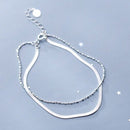 Pulseira Prata Dupla Laminada